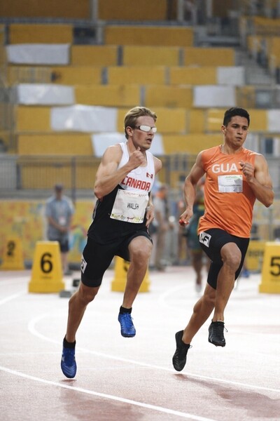 Dustin competing in the 400m at the 2015 Para Panamerican Games.